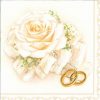 Dekorszalvéta - Wedding Rings & White Rose